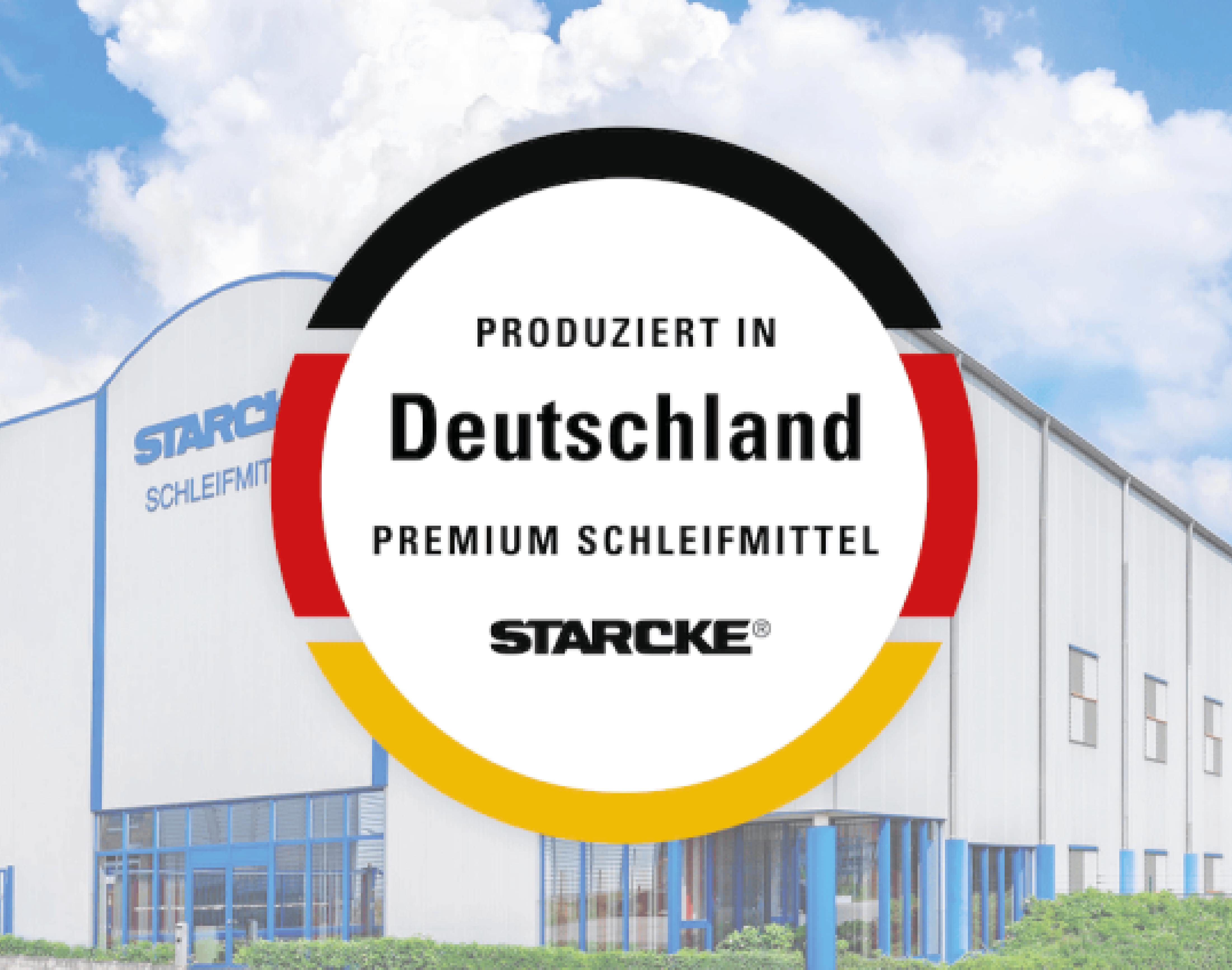 Siegel mit Herstellungsgebäufe im Hintergrund