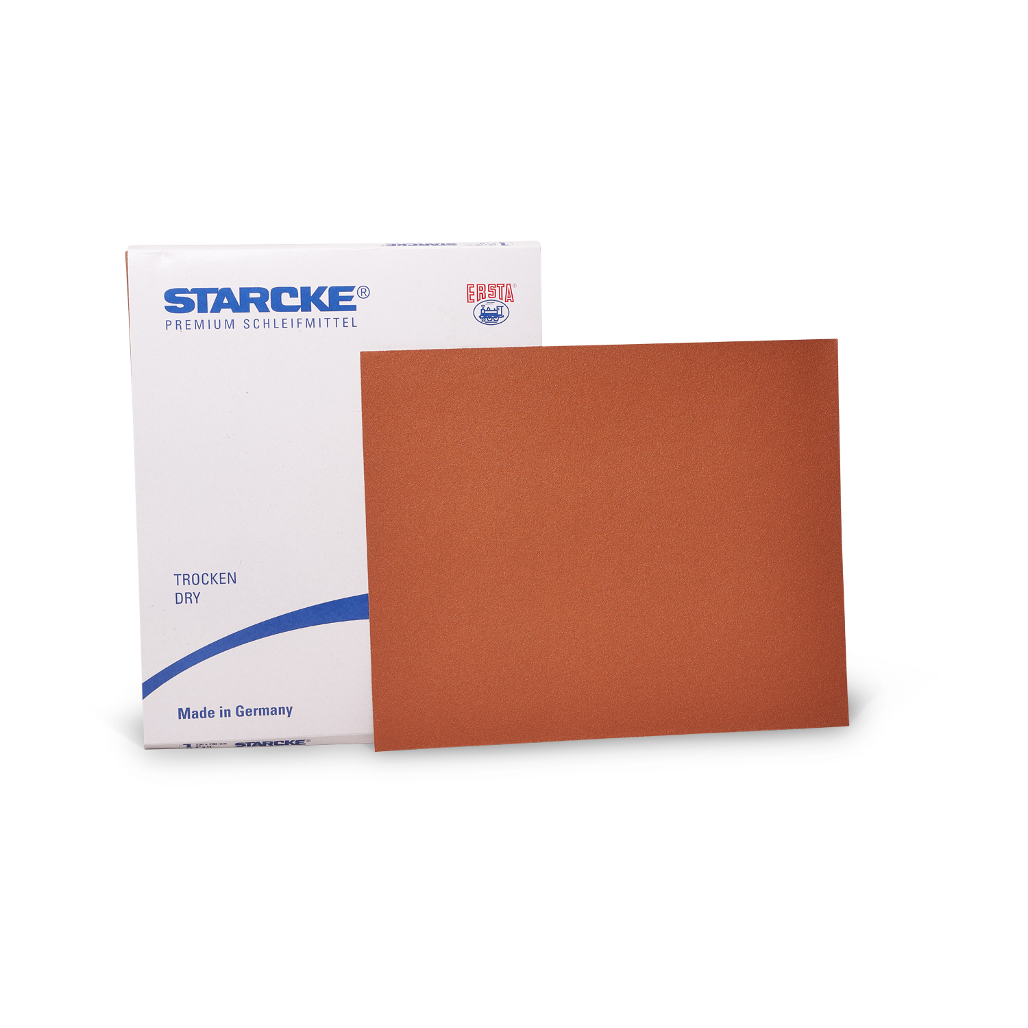Schleifpapier steht vor dem Karton