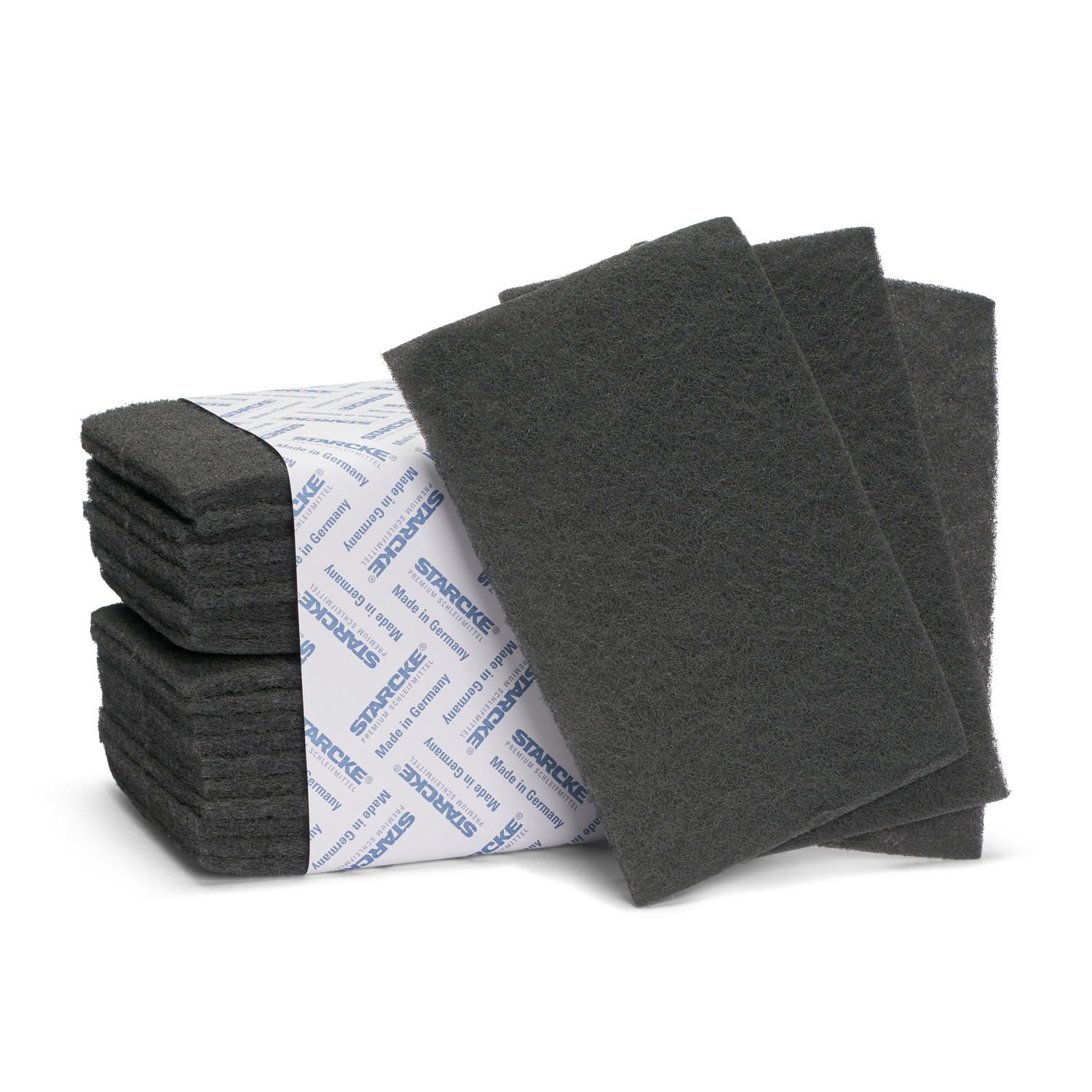 Dunkle Pads mit Banderole und drei Pads davor